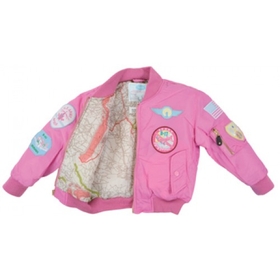 Flightline MA1-P-1012 Ma1 Jacket/Pink With Patches, Kids Size 10-12