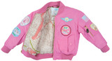 Flightline MA1-P-4/5 Youth Ma-1 Flight Jacket , Pink, Nylon, With Patches, Kids-4/5