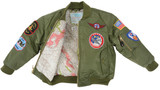 Flightline MA1-T-2 Youth Ma-1 Flight Jacket , Green, Nylon, With Patches, Toddler 2