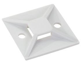 Hellerman Tyton MB-3A Cable Tie Mount/Adhesive Bases. White, .14 Max Tie Width, .75 Length/Width. For Use With 18 Lb-30 Lb Cable Ties.