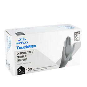 Intco TNXU10047 Disposable Nitrile Gloves | X-Large, 6 Mil Thickness, Black