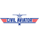 Runway Three-Six Civil Aviator- White, Men's Large Civil Aviator T-Shirt / White / Men's Large
