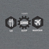 Runway Three-Six Eat-Sleep-Maintain, Men's Large Eat - Sleep - Maintain T-Shirt / Grey / Men's Large