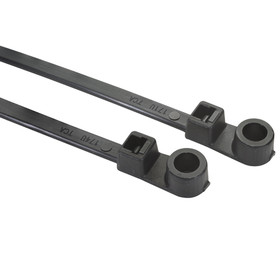 Hellerman Tyton T50MR0C2 Screw Mount Cable Ties, 50lb, 8.5-inches long, #10 screws, UL rated, Black