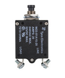 Te Connectivity W23-20 W23-X1A1G-20 Circuit Breaker/20 Amp, Ac: 240V, Dc: 50V, 50 Vdc, Panel Mount, 1 Pole, Push Button Actuator, Black, Screw Termination
