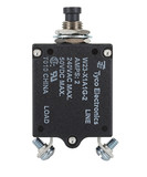 Te Connectivity W23-2 W23X1A1G-2 Circuit Breaker/2 Amp, Ac: 240V, Dc: 50V, 50 Vdc, Panel Mount, 1 Pole, Push Button Actuator, Black, Screw Termination