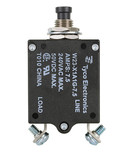 Te Connectivity W23-7.5 W23-X1A1G-7.50 Circuit Breaker/7.5 Amp, Ac: 240V, Dc: 50V, 50 Vdc, Panel Mount, 1 Pole, Push Button Actuator, Black, Screw Termination