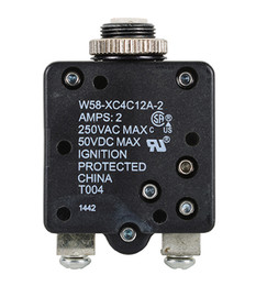 TE Connectivity 4-1393249-2 W58 Series Circuit Breaker , 2 Amp Rating, Push Actuator