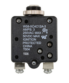 TE Connectivity 4-1393249-5 W58 Series Circuit Breaker , 3 Amp Rating, Push Actuator