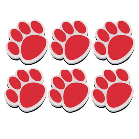 Ashley Productions ASH10003-6 Magnetic Whiteboard Eraser, Red Paw (6 EA)