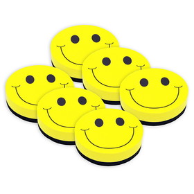 Ashley Productions ASH10011-6 Magnet Eraser Smile Face, Whiteboard (6 EA)