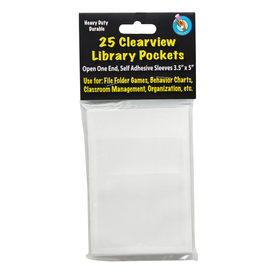 Ashley Productions ASH10408 Clear View Self Adhesive Pockets - Library Pocket 3 1/2 X 5
