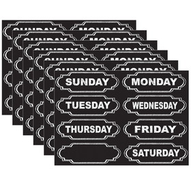 Ashley Productions ASH19002-6 Die-Cut Magnets Chalkboard, Days Of The Week (6 PK)