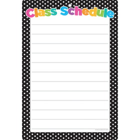 Ashley Productions ASH91035 Black White Polka Dots Class Sched, Chart Dry-Erase Surface