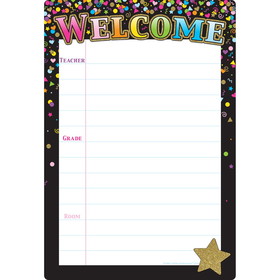 Ashley Productions ASH91089 Black Confetti Welcome 13 X 19, Smart Poly