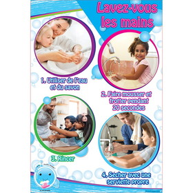 Ashley Productions ASH91103 Chrt 13X19 French Version Wash Your, Hands Smart Poly Healthy Bubbles