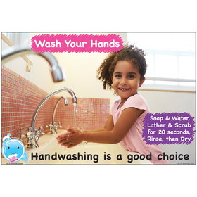 Ashley Productions ASH91105 Chart 13X19 Handwashing Is A Good, Choice Smart Poly Healthy Bubbles