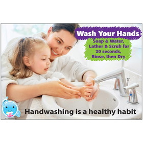 Ashley Productions ASH91108 Chrt 13X19 Handwashing Is A Healthy, Habit Smart Poly Healthy Bubbles