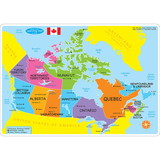 Ashley Productions ASH95004 Canadian Map Learning Mat 2 Sided, Write On Wipe Off