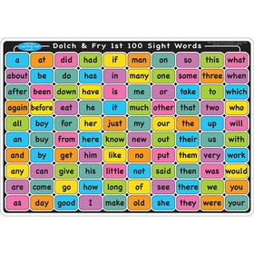 Ashley Productions ASH95005 Sight Words English 1St 100 2Nd 100, Smart Poly Learning Mat 2 Sided