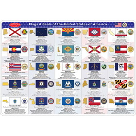 Ashley Productions ASH95035 2 Sided Learning Mat State Flags, Smart Poly