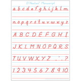 Ashley Productions ASH95309 Dnealian Manu Handwriting Postermat, Pals Smart Poly Single Sided