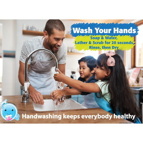 Ashley Productions ASH95327 13X95 Handwashing Keeps Everbody, Postermat Pals Space Savers