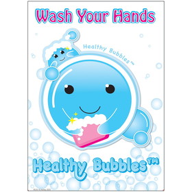 Ashley Productions ASH95331 13X95 Cartoon Image Wash Your Hands, Postermat Pals Space Savers