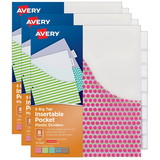 Avery AVE07709-3 Avery Big Tab 8 Tab Pocket, Insertable Plastic Dividers Set (3 PK)