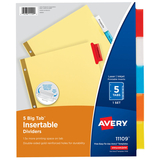 Avery AVE11109 Worksaver Big Tab Insertable - Dividers 5 Tab Set