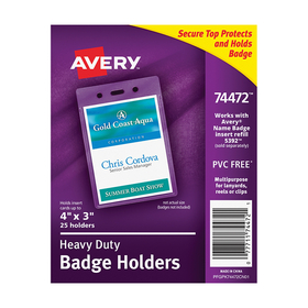 Avery AVE74472 Secure Top Badge Holders Portrait