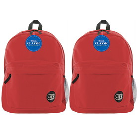 BAZIC Products BAZ1052-2 17In Red Classic Backpack (2 EA)