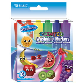 BAZIC Products BAZ1285 Washable Markers Scented 6 Colors