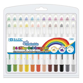BAZIC BAZ2562 Bazic 24 Color Silky Gel Crayons