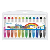 BAZIC BAZ2569 12 Color Jumbo Silky Gel Crayons