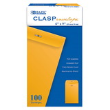BAZIC Products BAZ5071 Bazic Clasp Envelopes 6 X 9 100 Pk