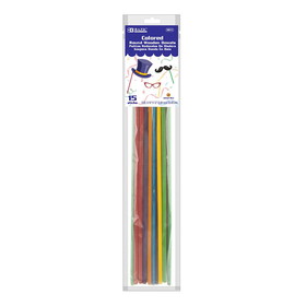 BAZIC Products BAZ6811 Round Multi Colord Woodn Dowel 15Pk