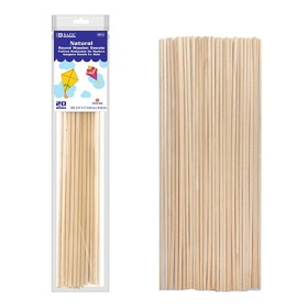 BAZIC Products BAZ6812 Round Natural Wooden Dowel 20Pk