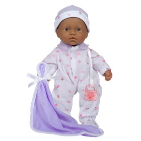 JC Toys BER13110 11In Soft Baby Doll Blue Caucasian, W/Blanket
