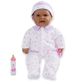 JC Toys BER15033 16In Soft Baby Doll Purple Hispanic, W/Pacifier
