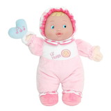 JC Toys BER48000 12In Bbys First Soft Doll Caucasian, W/Rattle