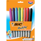 Bic Usa BICGPMAP81 Bic Mark It Permanent Markers 8 Ct - Fine Point Assorted Colors