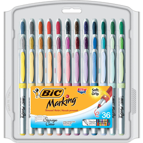 Bic Usa BICGPMUP361 Bic Mark It Permanent Markers 36Pk - Ultra Fine Point Asstd Color