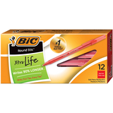 Bic USA BICGSM11RD Bic Stick Pens Medium Red 12/Pk