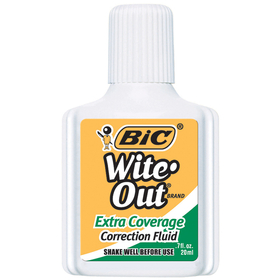Bic USA BICWOFEC12 Bic Wite Out Correction Fluid Extra Coverage