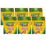 Crayola BIN389-6 Crayons Jumbo 8Ct Per Box, Peggable Tuck (6 BX)