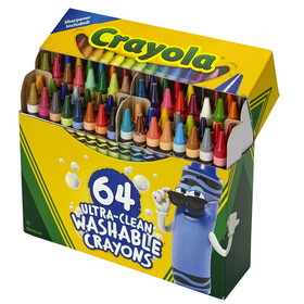 Crayola BIN523287 64 Ct Ultra-Clean Washable Crayons, Regular Size
