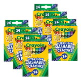 Crayola BIN526924-6 24 Ct Ultra-Clean Washable, Crayons Regular Size (6 PK)