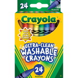 Crayola BIN526924 24 Ct Ultra-Clean Washable Crayons, Regular Size