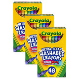 Crayola BIN526948-3 48 Ct Ultra-Clean Washable, Crayons Regular Size (3 PK)
